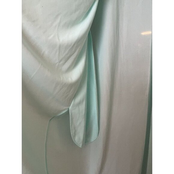 Vintage Shadowline Aqua Nylon Nightgown & Robe Silky Roses Embroidery Small Mcm - Picture 13 of 16